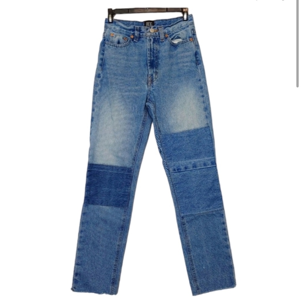BDG Urban Outfitters Slim Straight Patched Blue Jeans Size 25